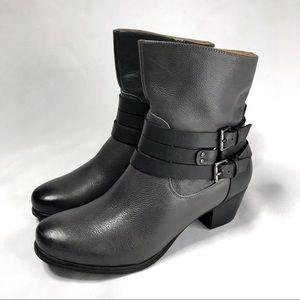 Naturalizer Katrina Grey Genuine Leather Short Ankle Boots Size 8.5